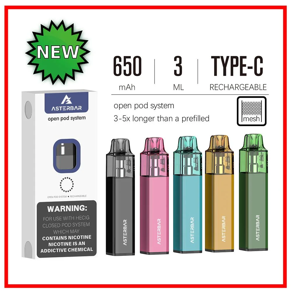 Wholesale I Vape 2024 Asterbar M3 Pod 3ml Open Pod System Easily Add Your Own Ejuice with LED Light Flashing