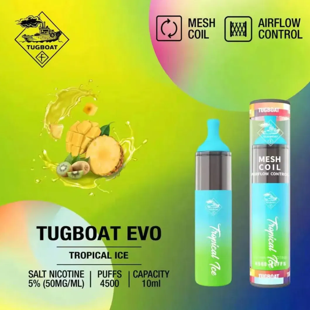 Hookah Shisha Pen Price The Purest and Strongest Flavor Production Tugboat Evo 4500 Puffs Disposable Vape