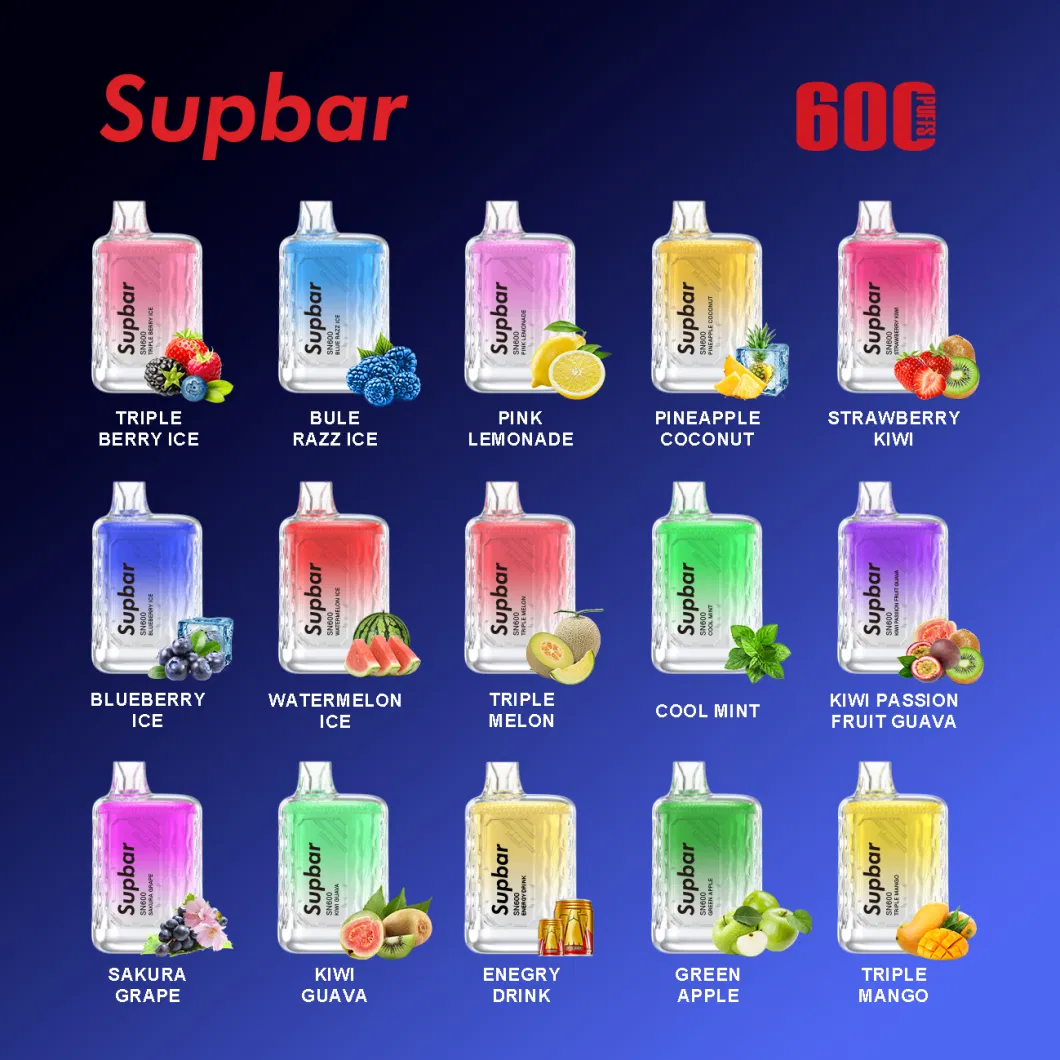 Supbar Sn 600 Puffs Tpd Disposable Pod Box Disposable Vape Pen OEM E-Cigarette Bar Disposable Vape