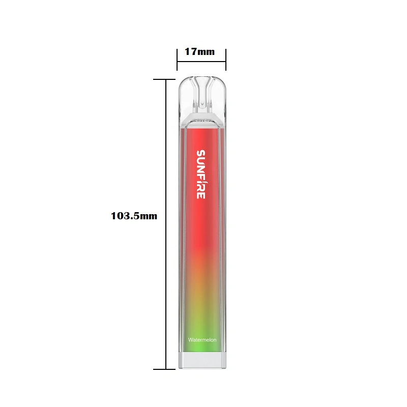 Sunfire Disposable Vape 600 Puffs Prefilled Vapour Crystal Bar 600 Puff 2ml Vapes Design Vape Pen 2% 20mg Mesh Coil Vaporizer Pen