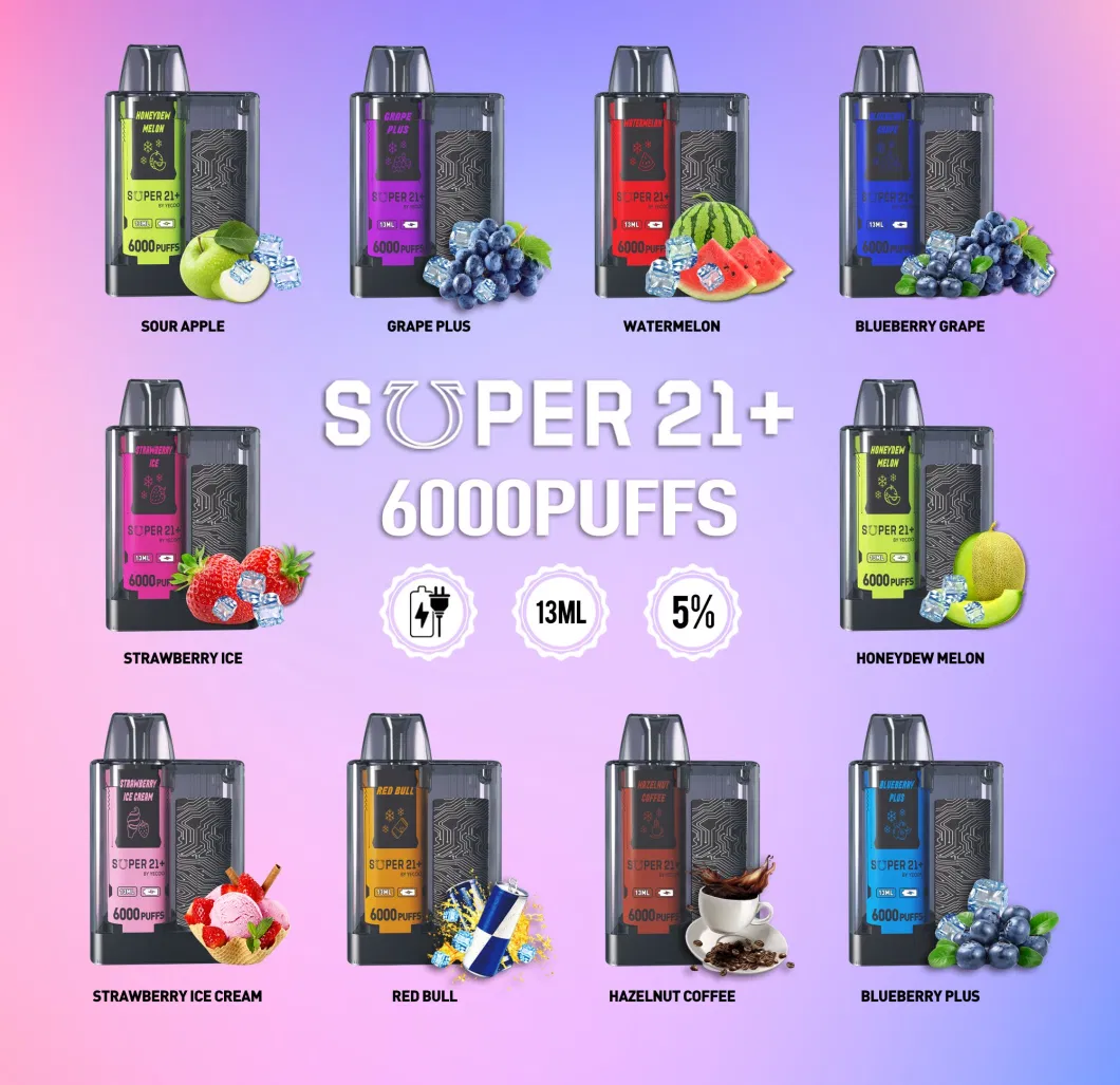 13ml E-Liquid Vape Wholesale 6000 Puffs Disposable Vape Box Mod