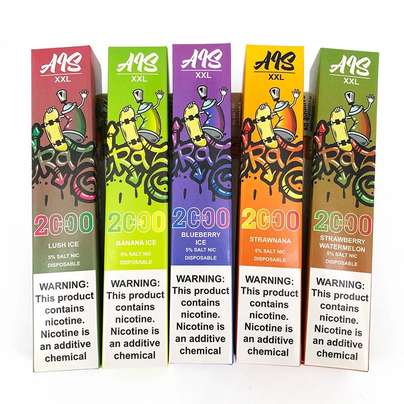 Factory Supply AIS XXL 2000puffs Disposable Vape Pen 6ml E-Liquid 8 Flavors Vape on Sale OEM Package/Logo