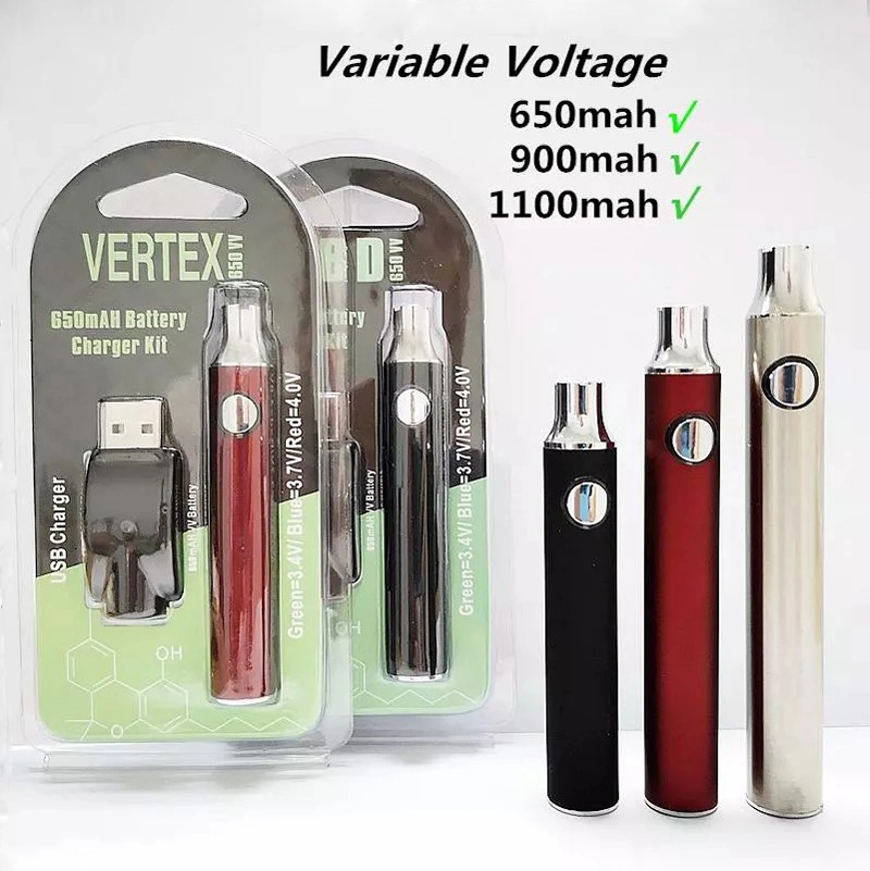 Vertex Battery E-CIGS Adjustable Voltage Preheating Vape Battery 650mAh Rechargeable Battery