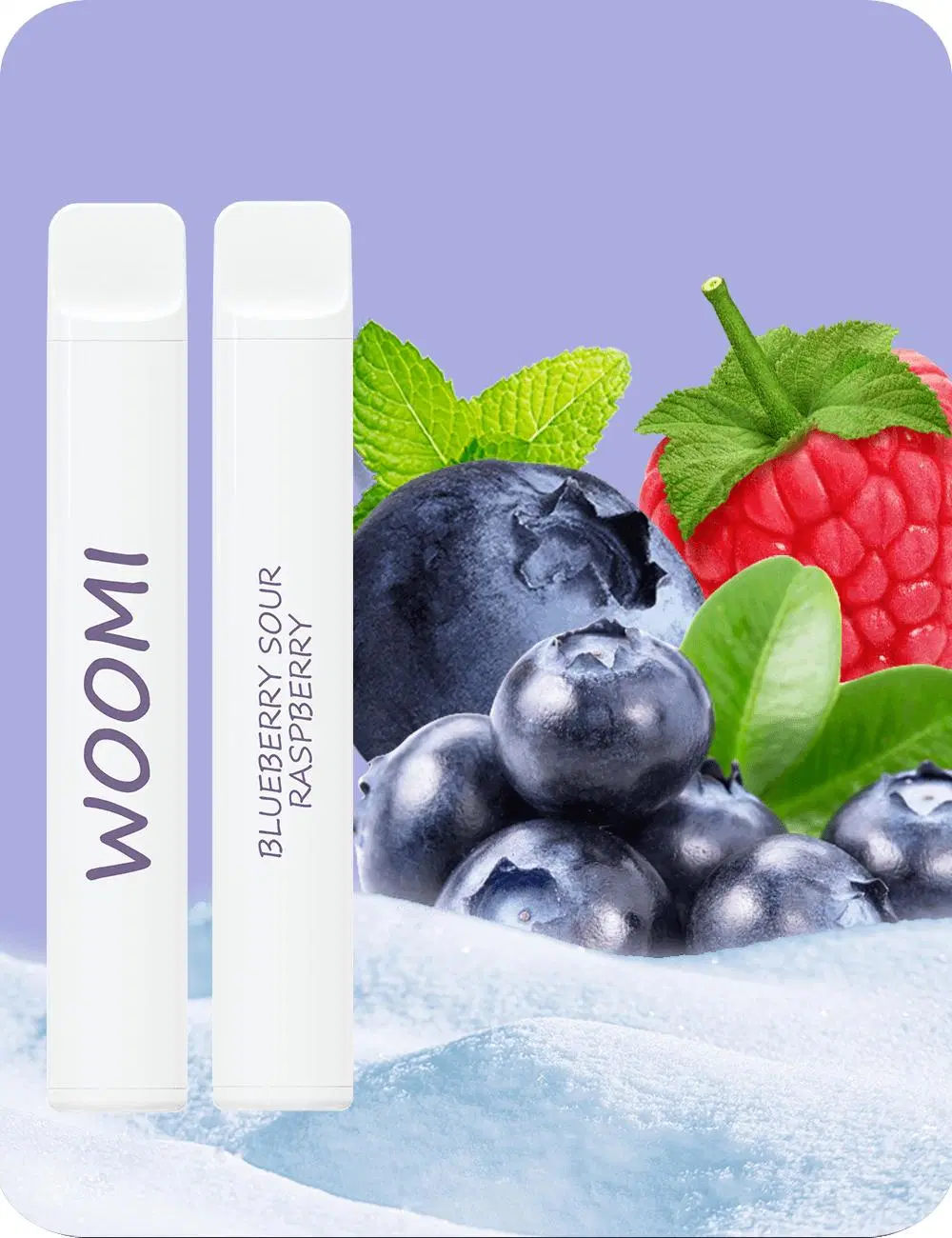 Woomi White Snow 600 Puffs Favorite Flavors Blue Razz Lemonade 2% Nicotine Disposable Ecigarette