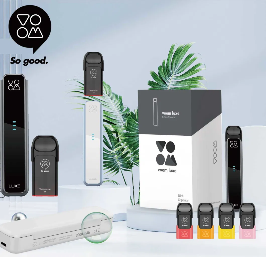 Voom Luxe Wholesale Rechargeable Vape Kit 0% 2% 5% Nicotine E-Cigarette Pod System