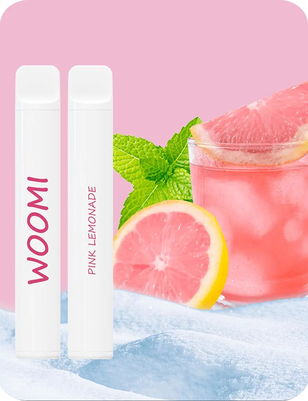 Woomi White Snow 600 Puffs Favorite Flavors Blue Razz Lemonade 2% Nicotine Disposable Ecigarette