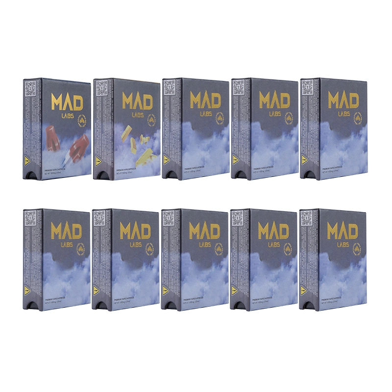 Customize Empty Mad Labs Tank Atomizer Diposable Vape Pen Pod Packaging 1ml 1.0ml 1000mg 1g 1 0.8ml 0.8 Ml 510 T Threaded Live Resin Ceramic Coil CB.D Cartridge