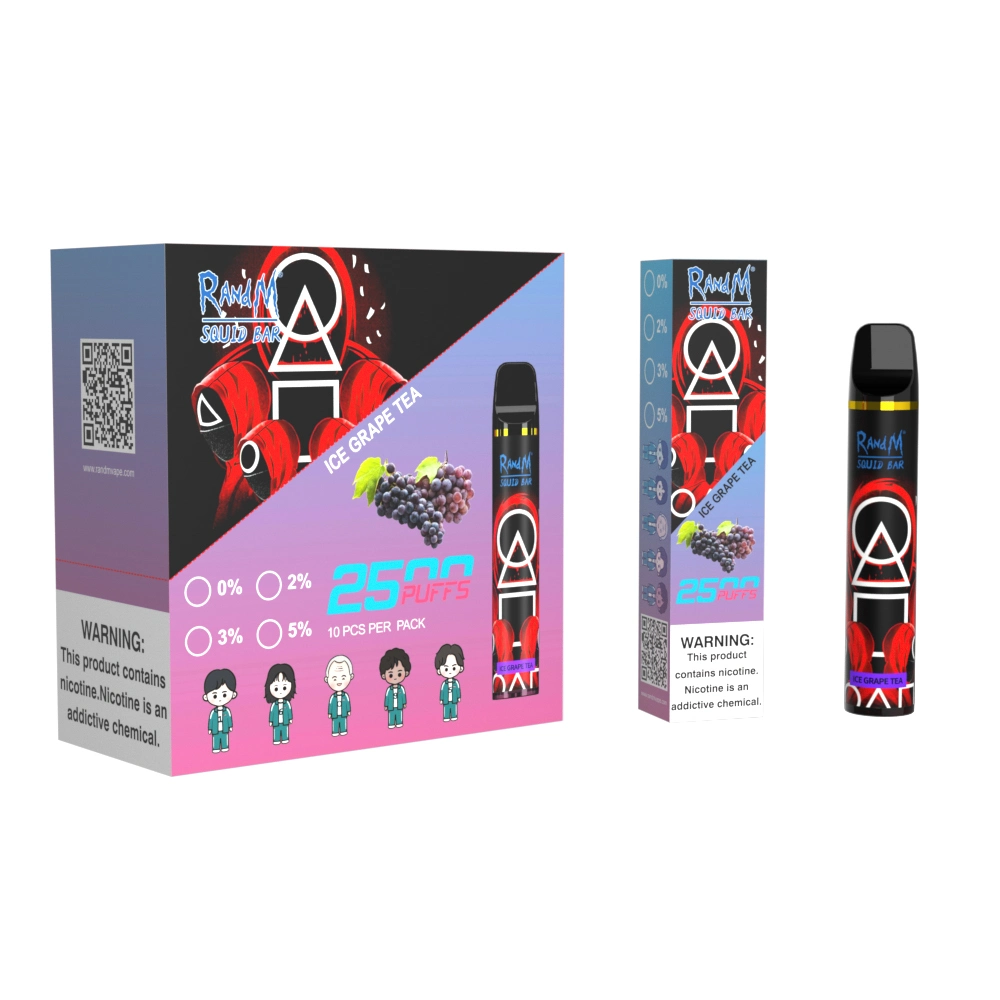 Wholesale OEM Multiple Colors 16 Fruit Taste Randm R&M Vape Squid Bar 2500 Disposable Vapor Pod