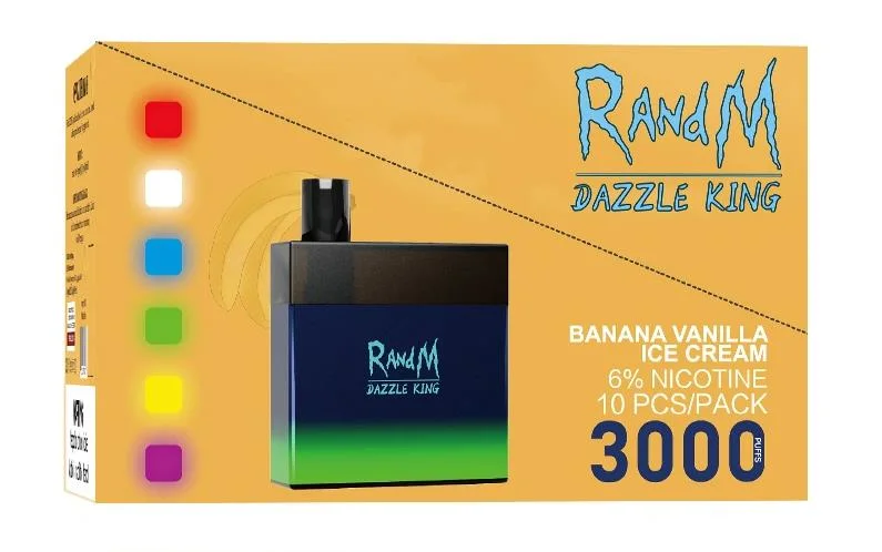 Randm Dazzle King Banana Vanilla Ice Cream 3000 Puffs Electronic Cigarette Disposable Vape Pod