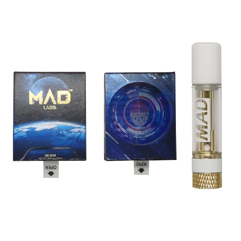 Customize Empty Mad Labs Tank Atomizer Diposable Vape Pen Pod Packaging 1ml 1.0ml 1000mg 1g 1 0.8ml 0.8 Ml 510 T Threaded Live Resin Ceramic Coil CB.D Cartridge