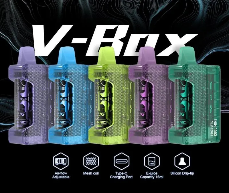 Factory Direct Sales V-Box Disposable Kit 5500 Puffs Wholesale I Vape Pen E Hookah Charger Top Brands Nicotine Free Ecigarettes Atomizer Maskking Pod