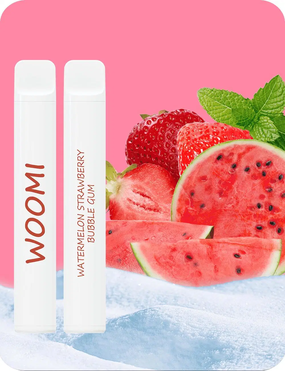 Woomi White Snow 600 Puffs Favorite Flavors Blue Razz Lemonade 2% Nicotine Disposable Ecigarette