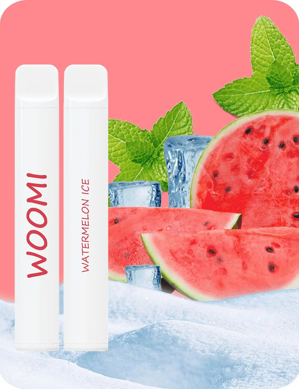 Woomi White Snow 600 Puffs Favorite Flavors Blue Razz Lemonade 2% Nicotine Disposable Ecigarette