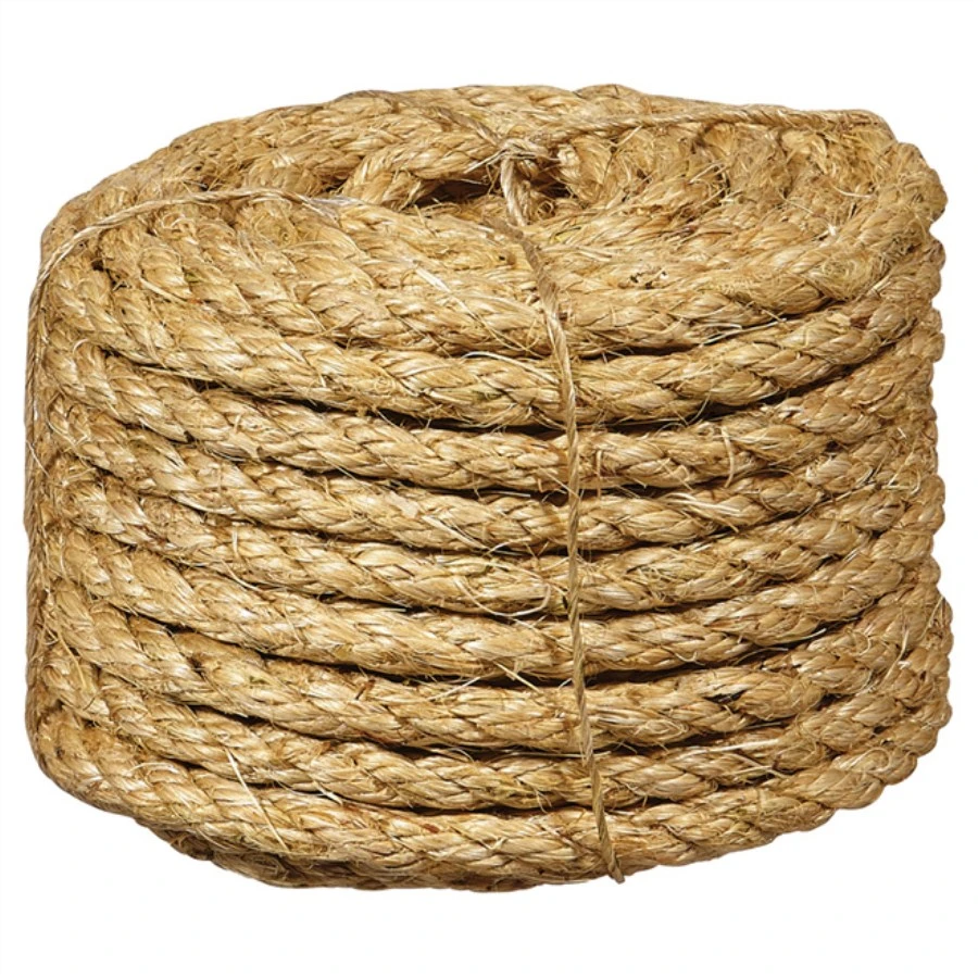 Factory Wholesale Twist 3/4 Strands Natural Manila/Sisal Jute Hemp Twist Fiber Rope for Marine and Fishing