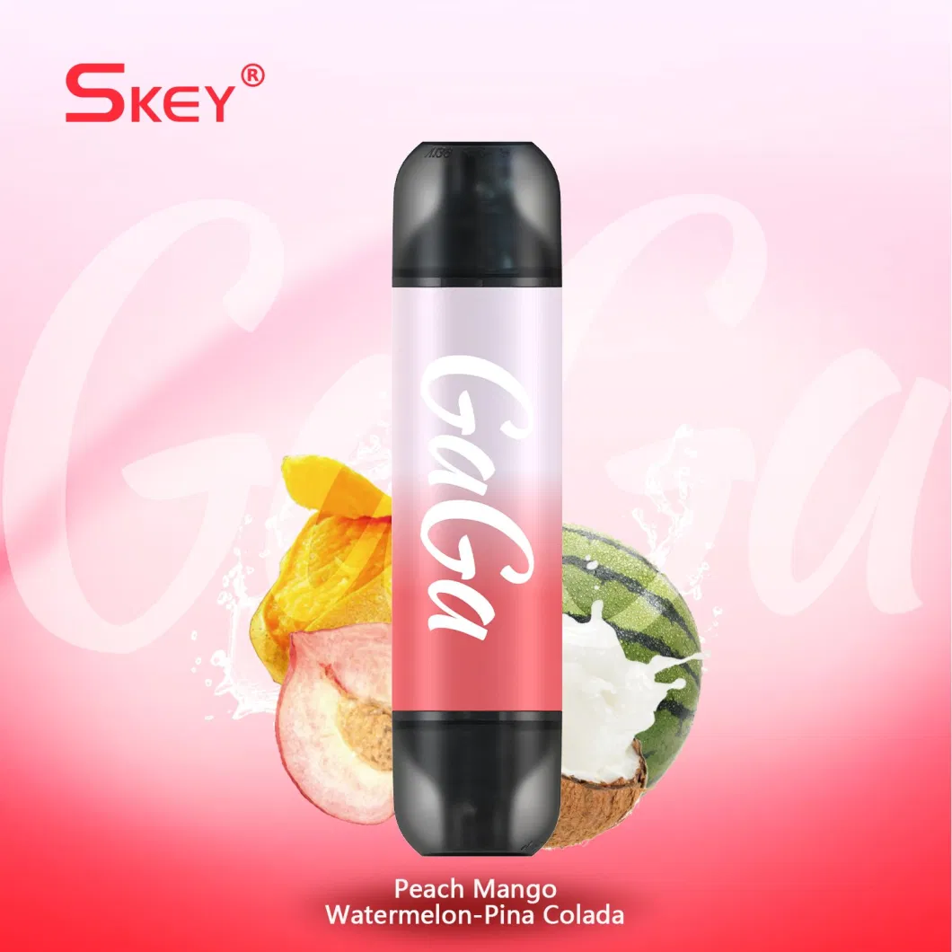 USA Hot Vape Kits Skey Gaga 2 Heads Dual Flavors 16ml 7000 Puffs Refillable Drip Tip Disposable Vapes