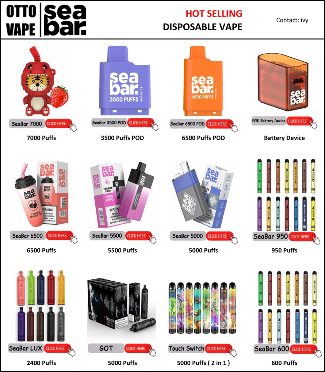 Seabar 6500 Puff Pod Shenzhen E Cigarette Wholesale Disposable Vape Rechargeable Vape Pen Pod System