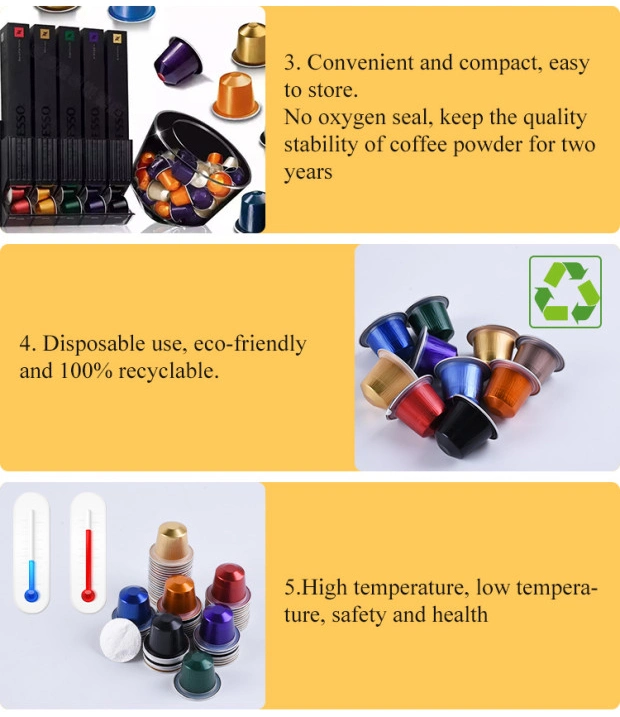 Best Selling Reusable Empty Aluminum Foil Coffee Capsules