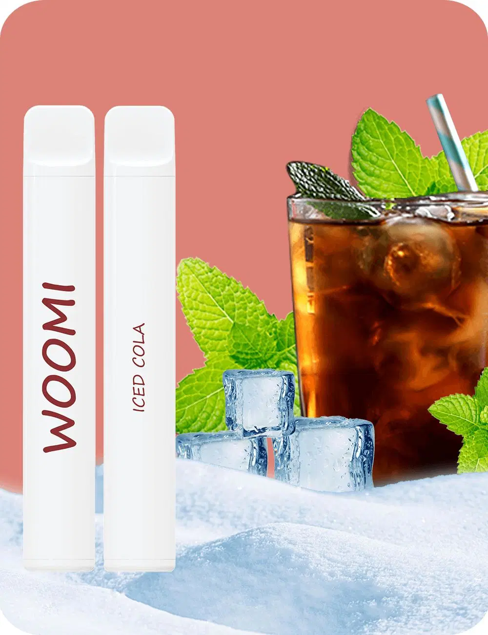 Woomi White Snow 600 Puffs Favorite Flavors Blue Razz Lemonade 2% Nicotine Disposable Ecigarette