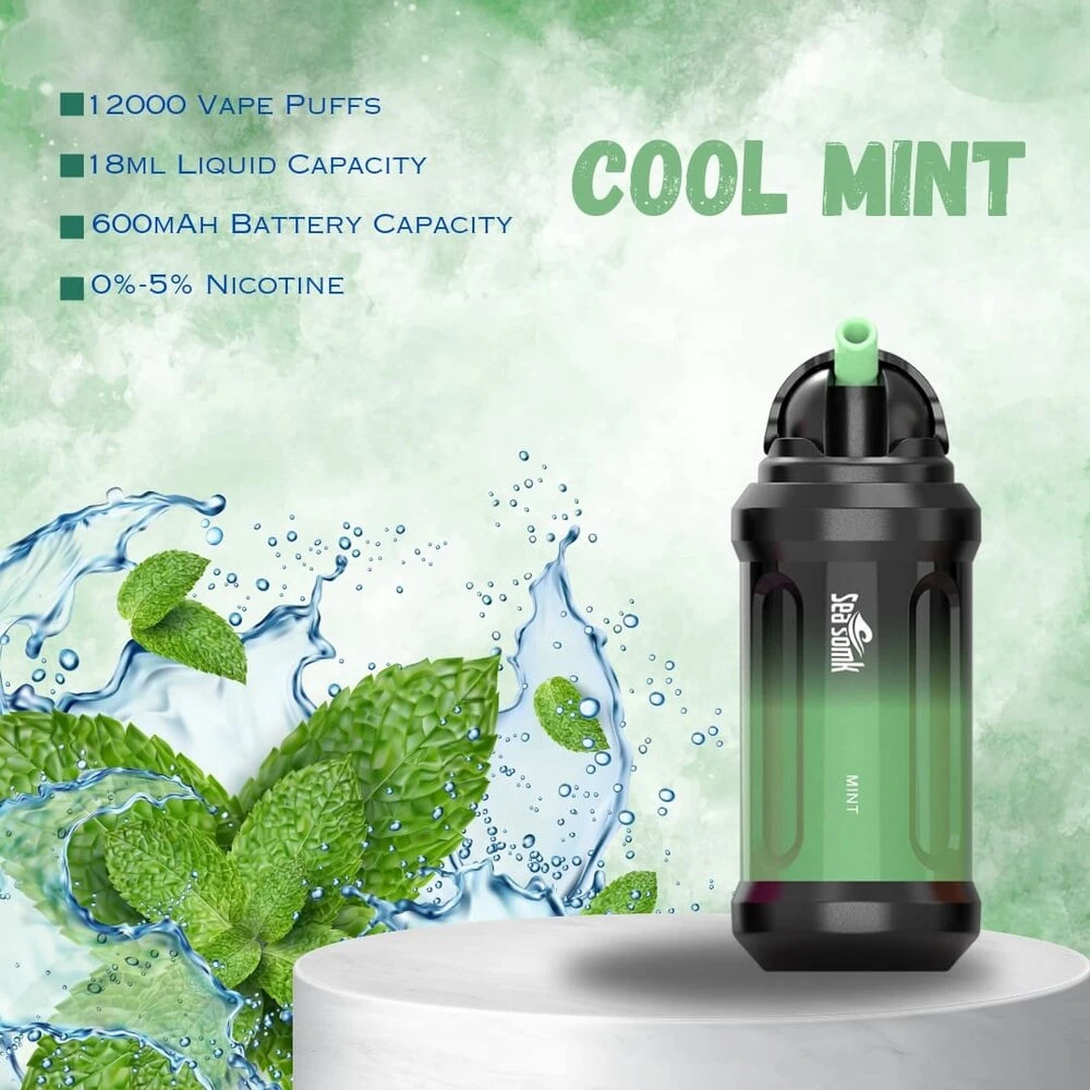 Sea Somk Cube 12000 Puffs Atomizer E Cigarette Wholesale Disposable Vape 4 Flavor