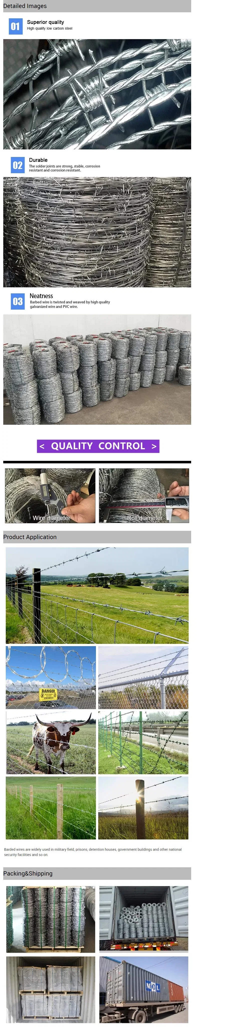 High Tensile Strength Lowa Hot Dipped Galvanized Barbed Wire Coil
