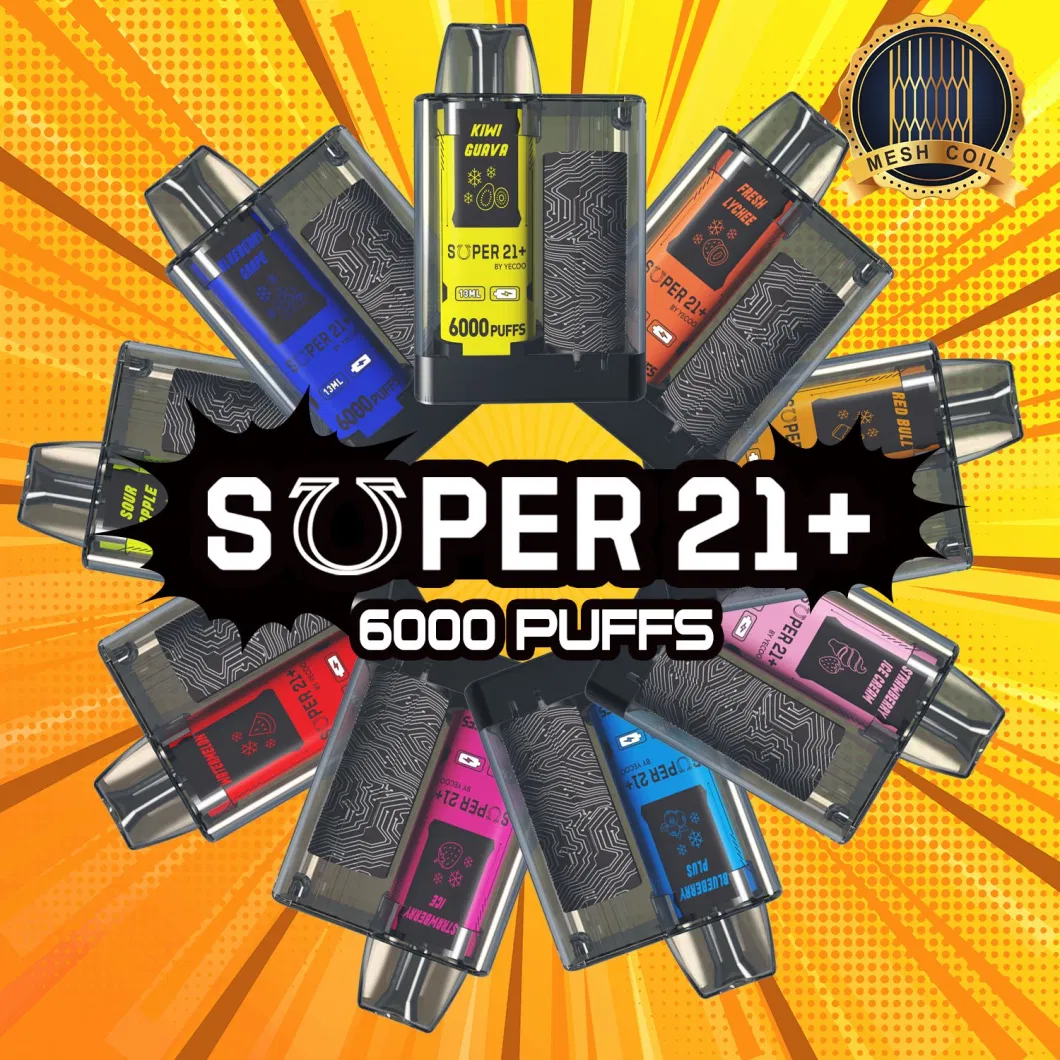 Hotselling New Style 6000 Puffs 13ml E-Liquid Mesh Coil Great Flavors Diposable From Yecoo