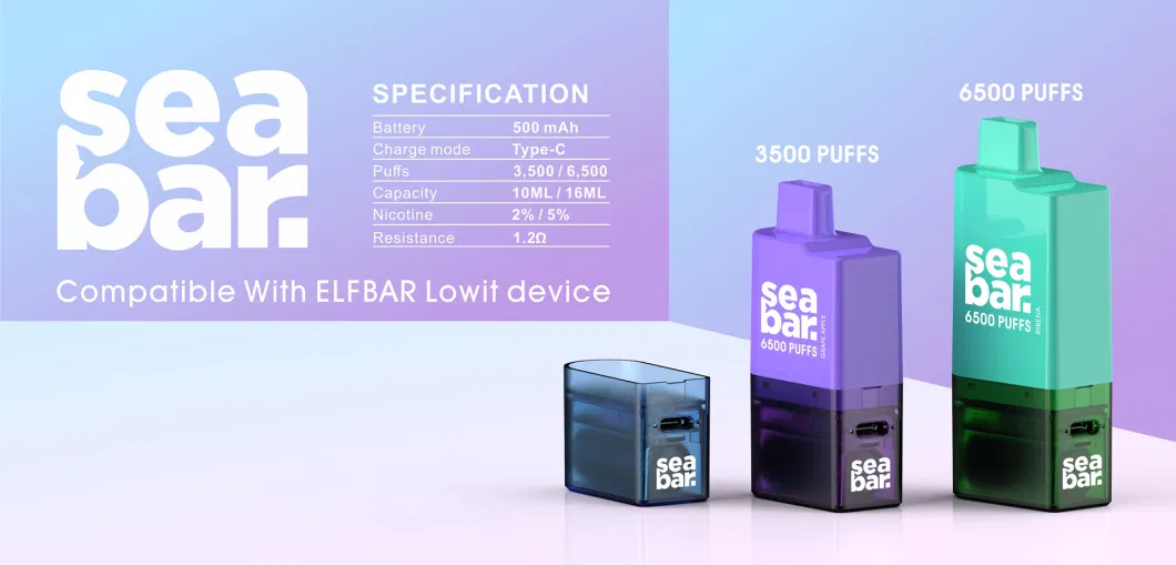 Seabar 6500 Puff Pod Shenzhen E Cigarette Wholesale Disposable Vape Rechargeable Vape Pen Pod System