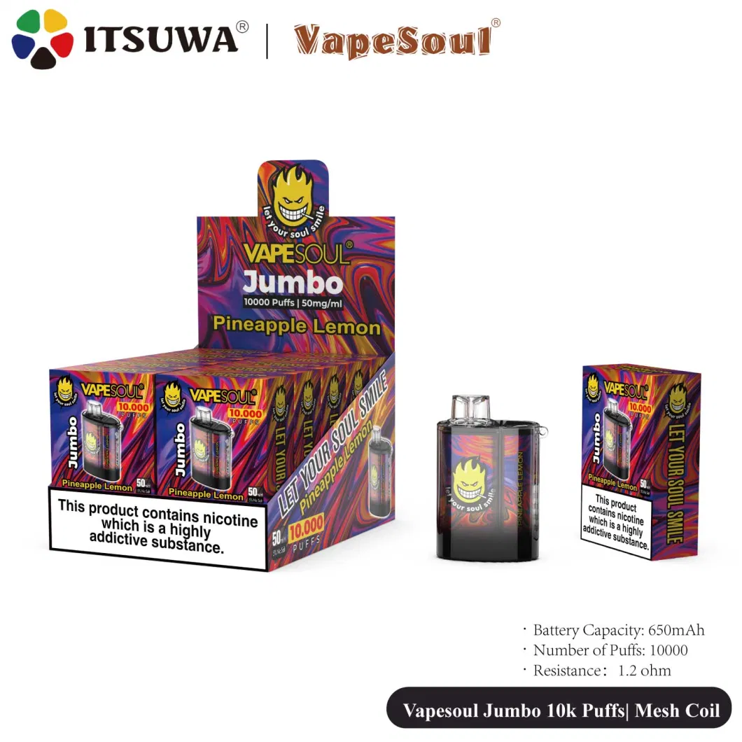 Itsuwa Vapesoul Jumbo 2023 Best Selling Wholeslae Factory Supply Prefilled Vape Pen 10000 Puffs OEM Mesh Coil Puff XXL Ultra Big Smoke Fruit Flavors