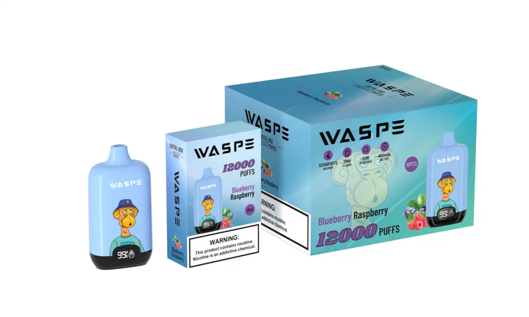 Wholesale Smart Display Cheap Disposable Waspe 12000puffs 0/20/30/50mg Nicotine Vape Pen