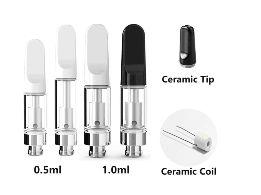 Custom Logo Ceramic Coil Atomizer 510 Empty Pen 1ml and 0.5ml Vape Cartridge Full Glass Vape Pen Cartridge