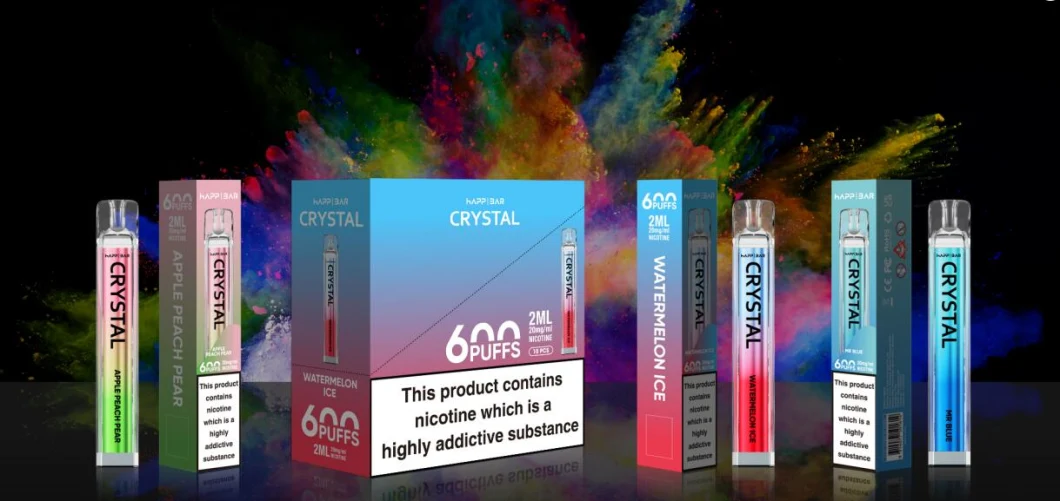 UK Best Sale Crystal Bar 600 Puffs Disposable Vape Mr. Blue Disposable Electronic Cigarette