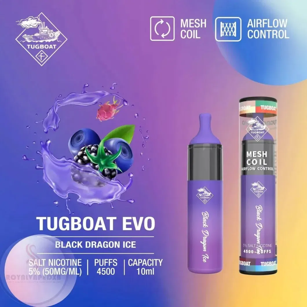 Hookah Shisha Pen Price The Purest and Strongest Flavor Production Tugboat Evo 4500 Puffs Disposable Vape