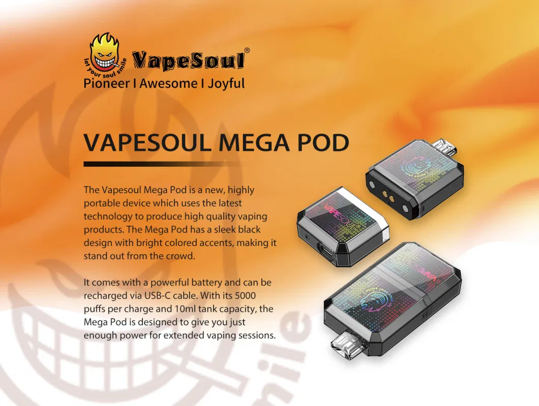 Vapesoul Mega Pod 10ml Pod Rechargeable Mesh Coil