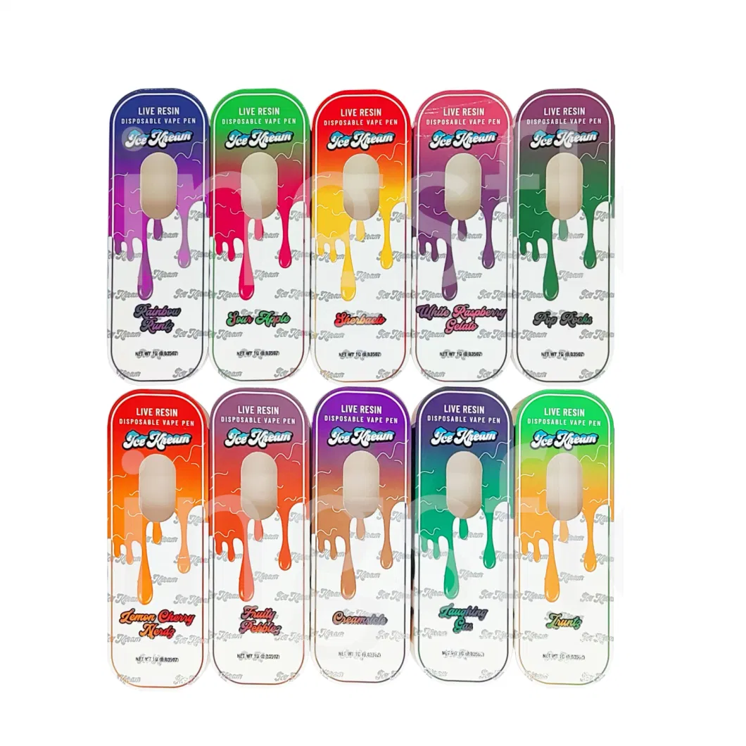 Ice Cream Disposable Vape Pens 10 Flavors E Cigarettes Rechargeable Battery 1ml Empty Vape Pen with Packing