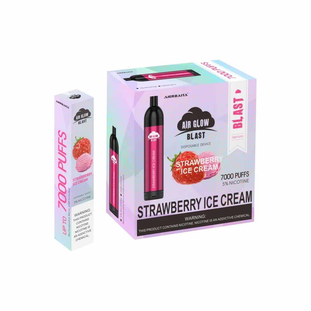 0% 2% 5% Nic-Salt Rechargeable Prefilled Disposable E-Cigarette 7000 Puffs