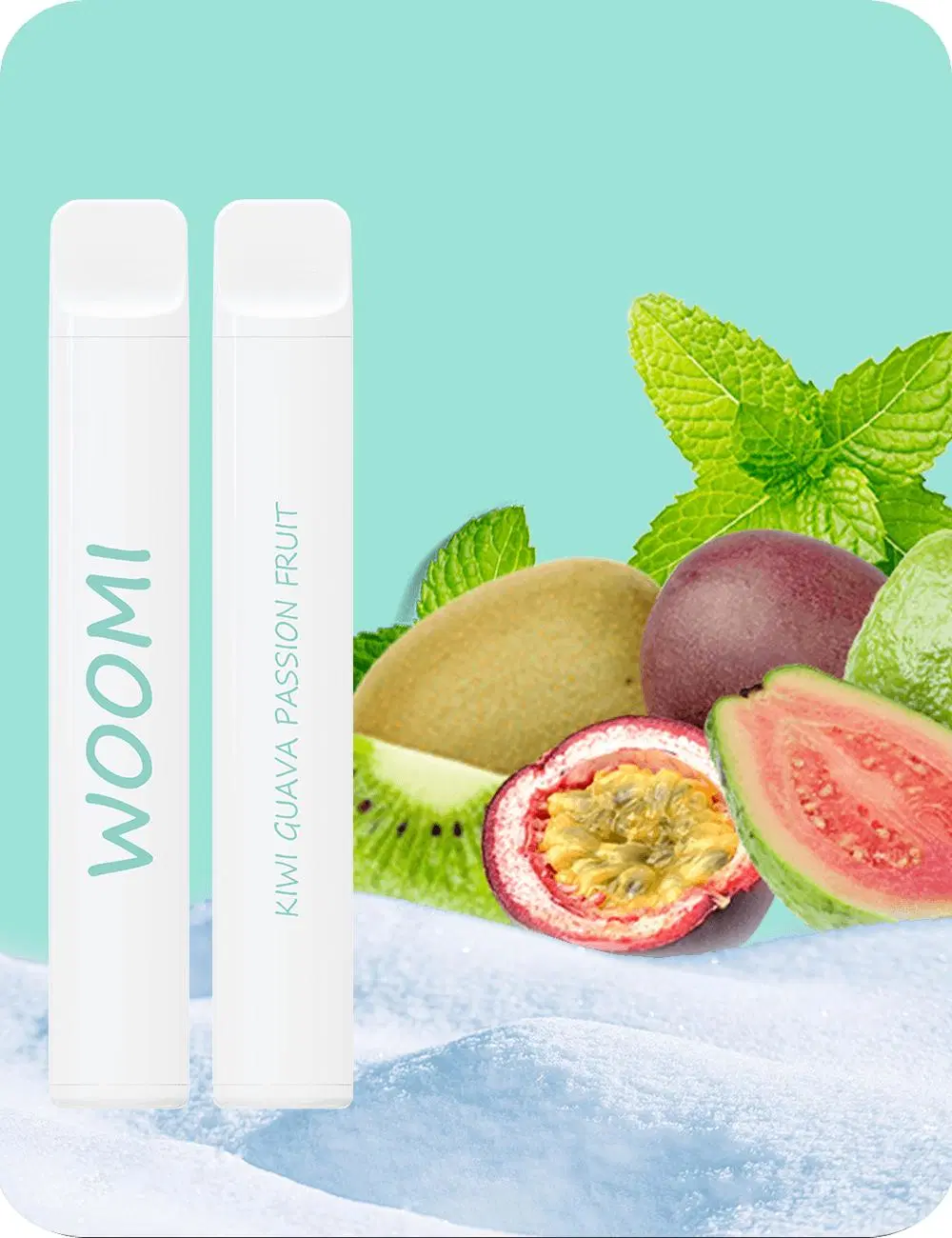 Woomi White Snow 600 Puffs Favorite Flavors Blue Razz Lemonade 2% Nicotine Disposable Ecigarette