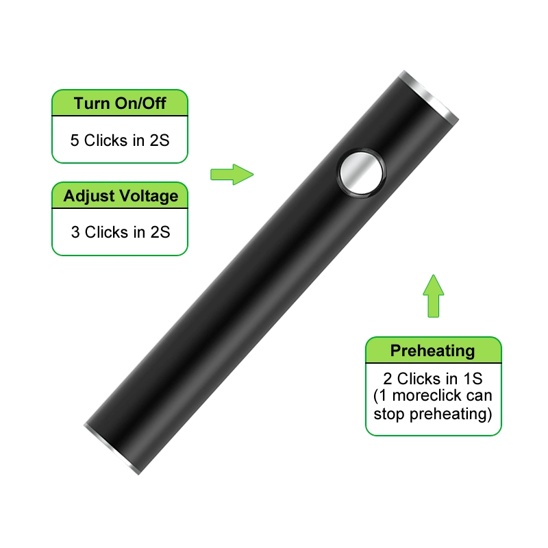 510 Thread Vape Pen Battery 650mAh Customized Twist Vape Pen Battery for E-Cig Cartridge Atomizer 2.7-3.6V Voltage Adjustable Hot Sell Disposable Vapes