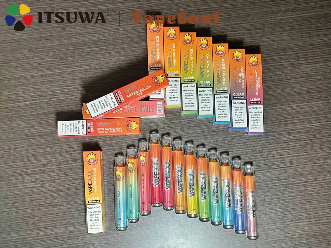 Itsuwa Vapesoul Clear Direct Factory Price Fruit Disposable E-Cig Ecig OEM Tpd 20mg 2ml Custom Nic Salt Vaporizer Pen Vape