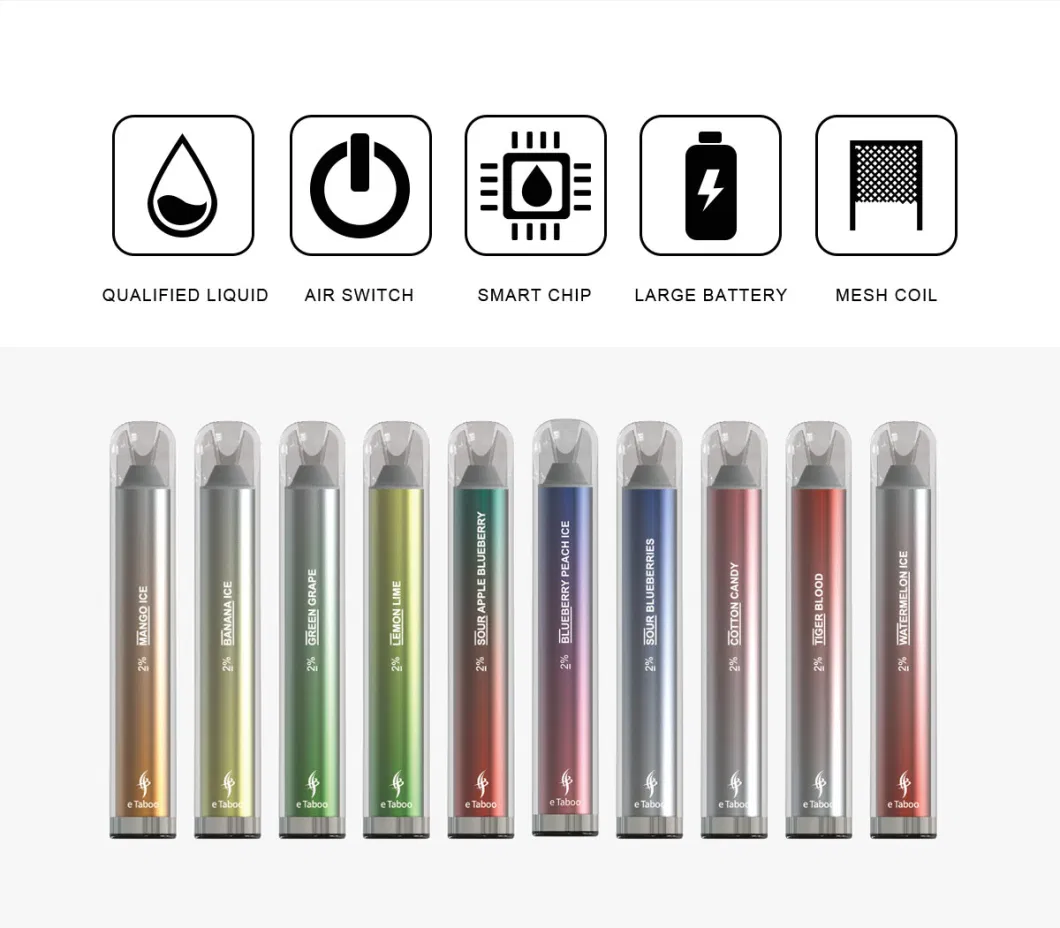 Wholesale Disposable Vape Pen 600 Puff 0/2/5% Tobacco Free Vaporizer Bar Sample First