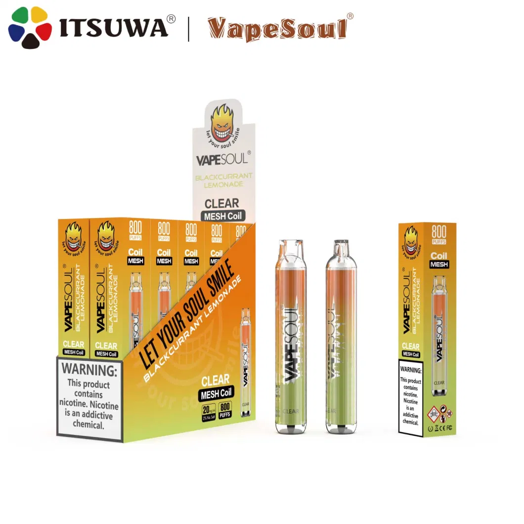 Itsuwa Vapesoul Clear Direct Factory Price Fruit Disposable E-Cig Ecig OEM Tpd 20mg 2ml Custom Nic Salt Vaporizer Pen Vape