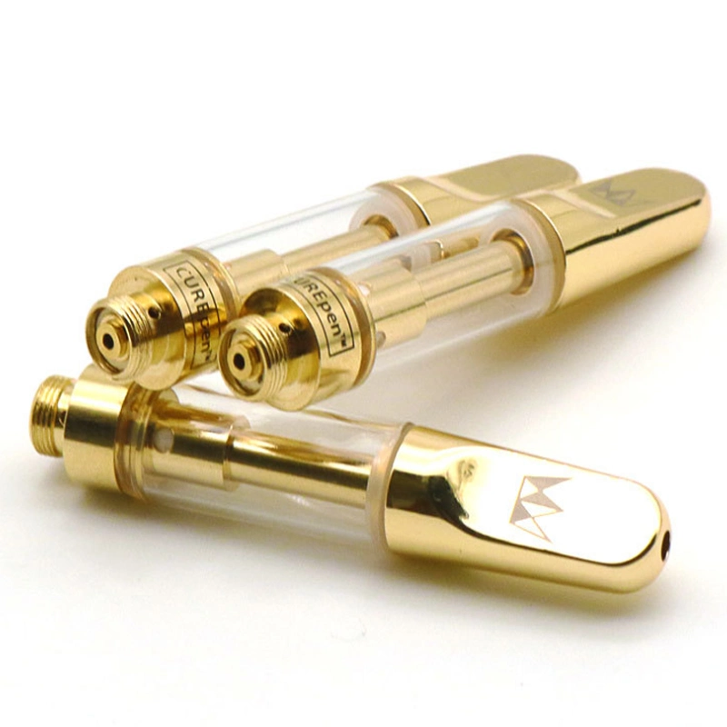 West Coast Cure Pen Vape Cartridges Gold Atomizers 0.8ml 1.0ml Golden Ceramic Glass 510 Thread Thick Oil Curepen Carts