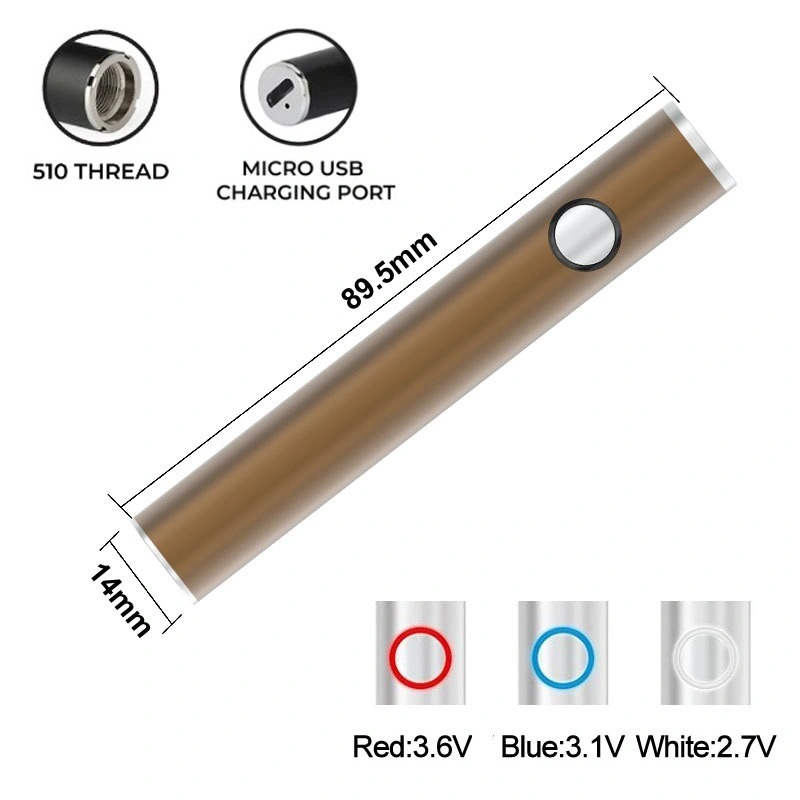 510 Thread Vape Pen Battery 650mAh Customized Twist Vape Pen Battery for E-Cig Cartridge Atomizer 2.7-3.6V Voltage Adjustable Hot Sell Disposable Vapes