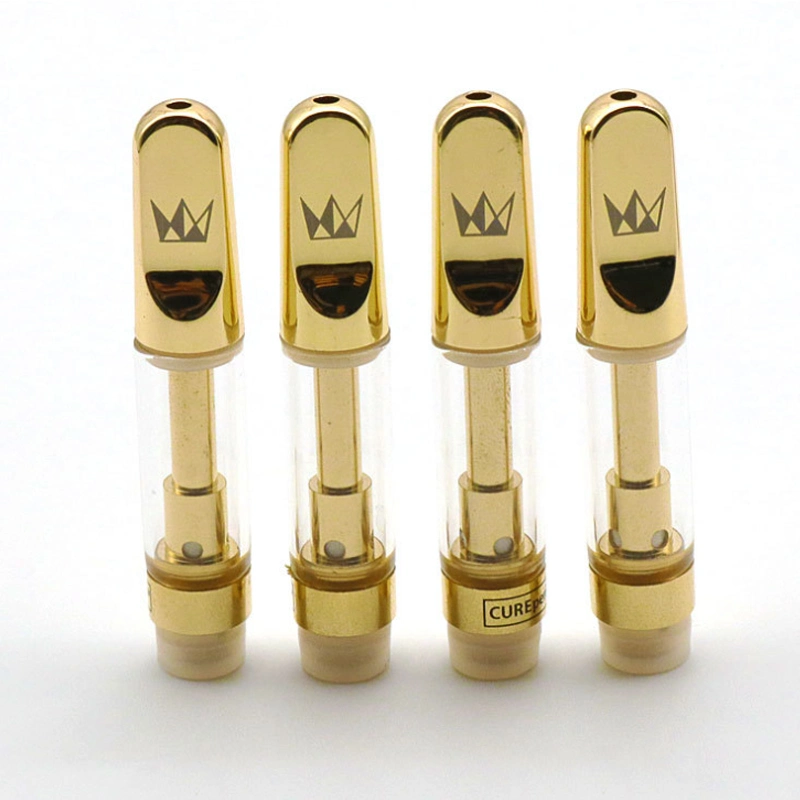 West Coast Cure Pen Vape Cartridges Gold Atomizers 0.8ml 1.0ml Golden Ceramic Glass 510 Thread Thick Oil Curepen Carts