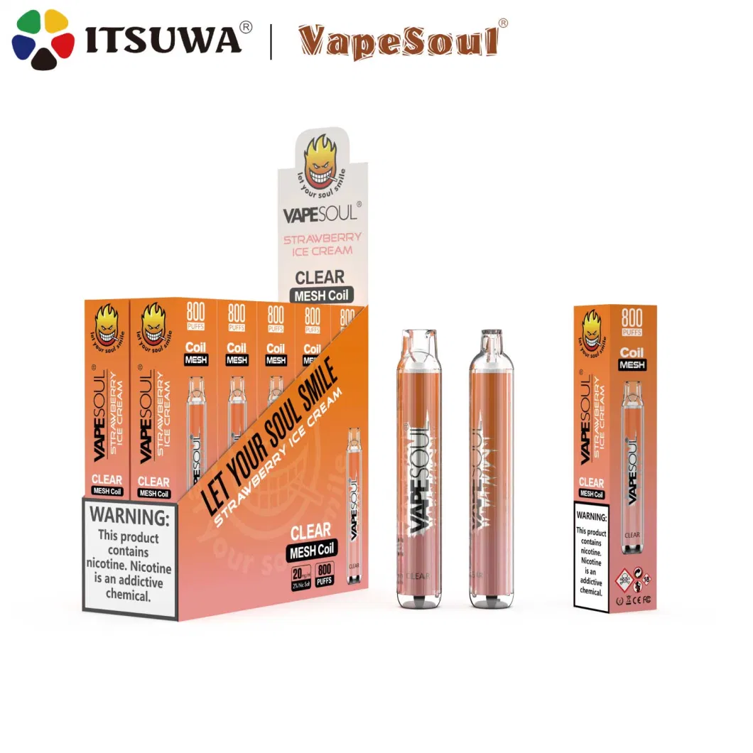 Itsuwa Vapesoul Clear Direct Factory Price Fruit Disposable E-Cig Ecig OEM Tpd 20mg 2ml Custom Nic Salt Vaporizer Pen Vape