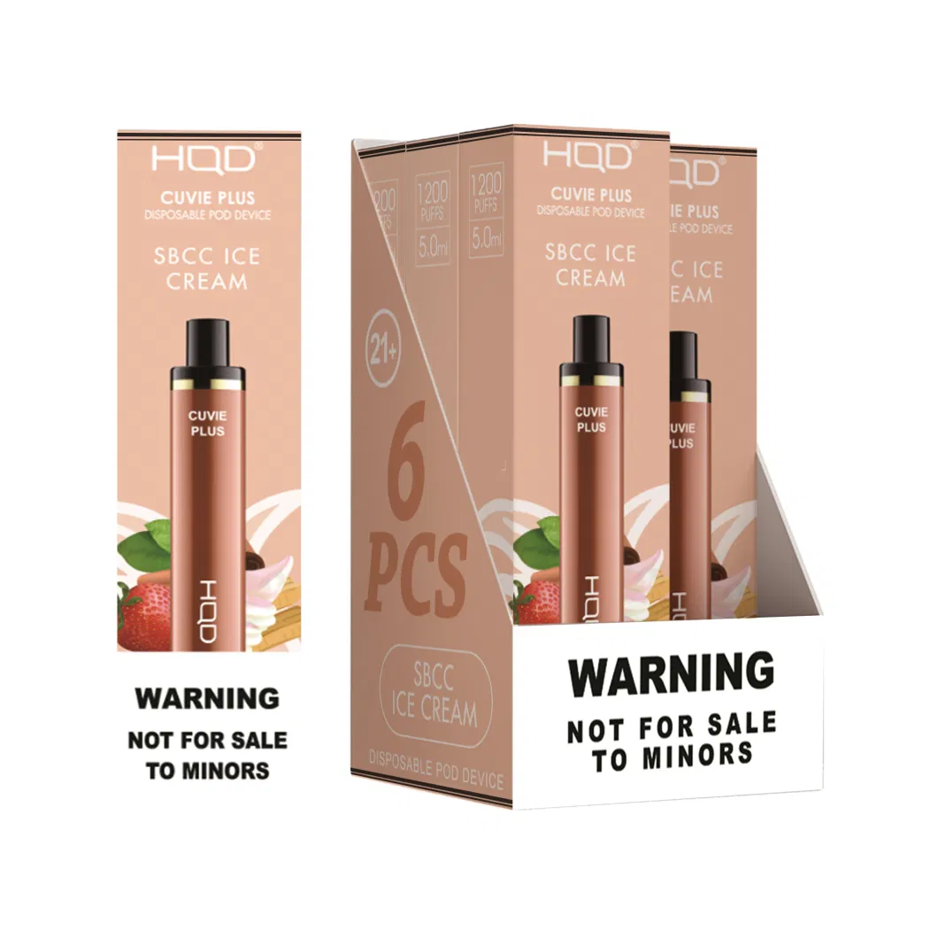 Hqd 1, 200 Puffs Disposable Vape Cuvie Plus with Tantalising Sbcc Ice Cream Flavors