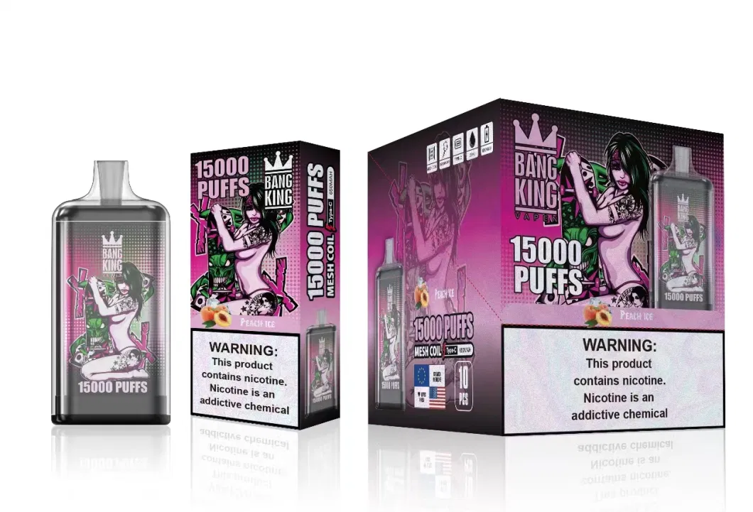 Bang King 15000 15K Puff Vs Wga Crystal King 12000 12K Puff 2% Electronic E Cigarette Disposable Vape