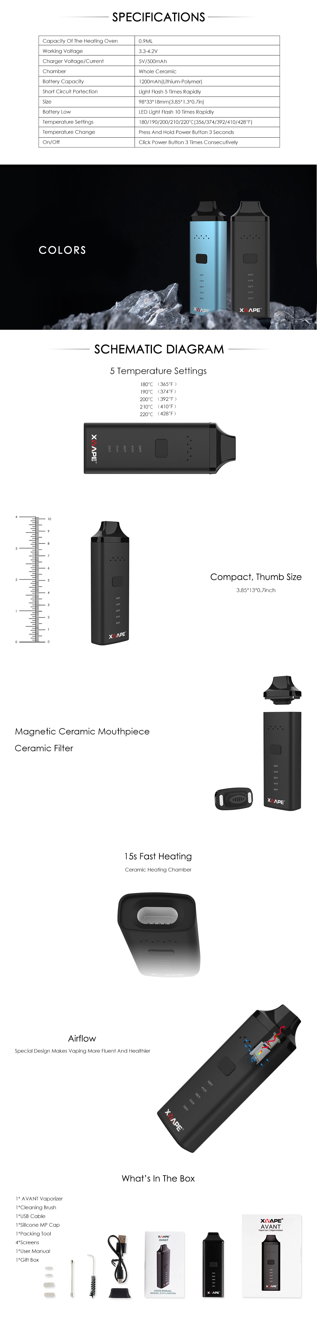 Xvape Dry Herb Portable Electric Vaporizer