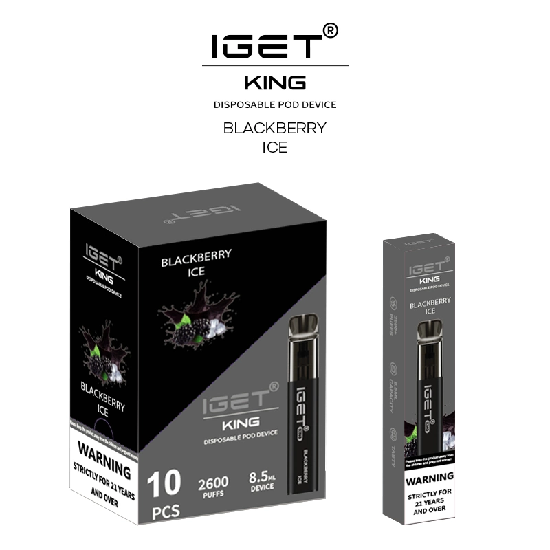 Original Iget King Disposable Vape Pod Device Kit 8.5ml 2600 Puffs 1400mAh Vs Iget XXL Shion