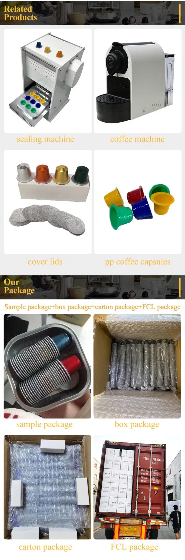 Bio Degradable Food Packaging Provided Freely Aluminium Capsules Reusable Coffee Capsule