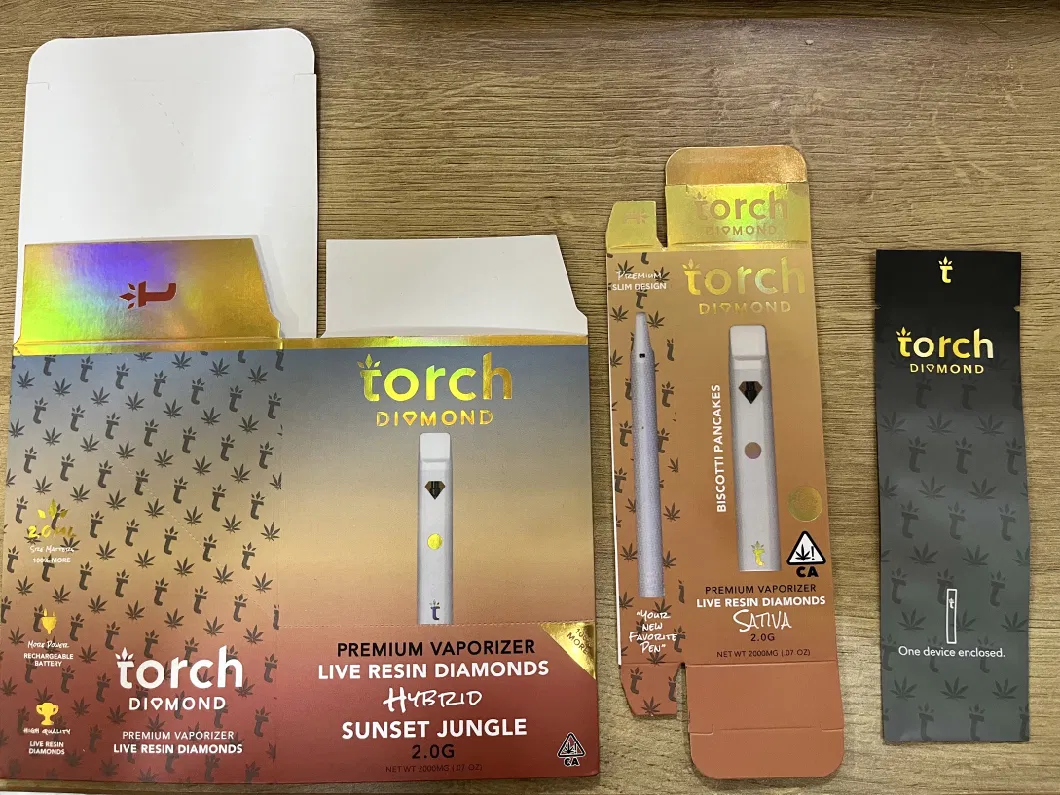 Torch Diamond Vapes E Cigarettes Rechargeable Disposable Pens Type C 2ml Disposable Vape Pen Device