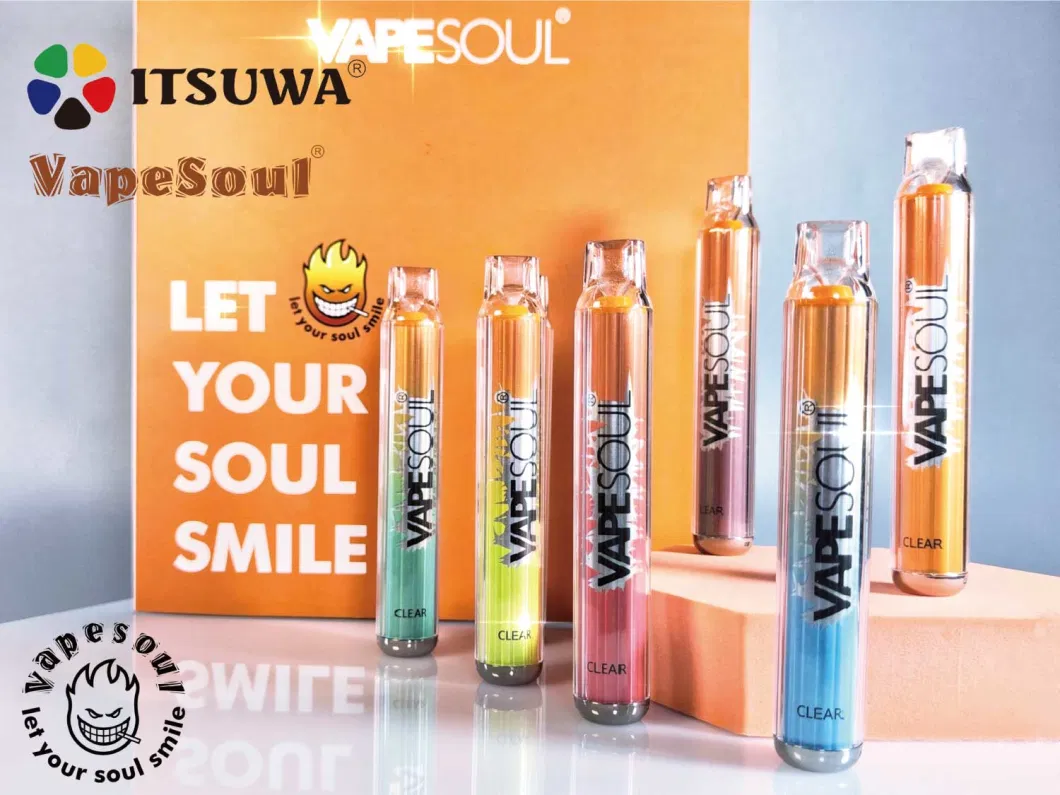 Itsuwa Vapesoul Clear Direct Factory Price Fruit Disposable E-Cig Ecig OEM Tpd 20mg 2ml Custom Nic Salt Vaporizer Pen Vape